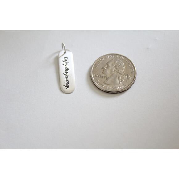 Sterling Silver Enjoy the Journey Saying Charm, Enjoy the Journey Quote Charm - Picture 4 of 6